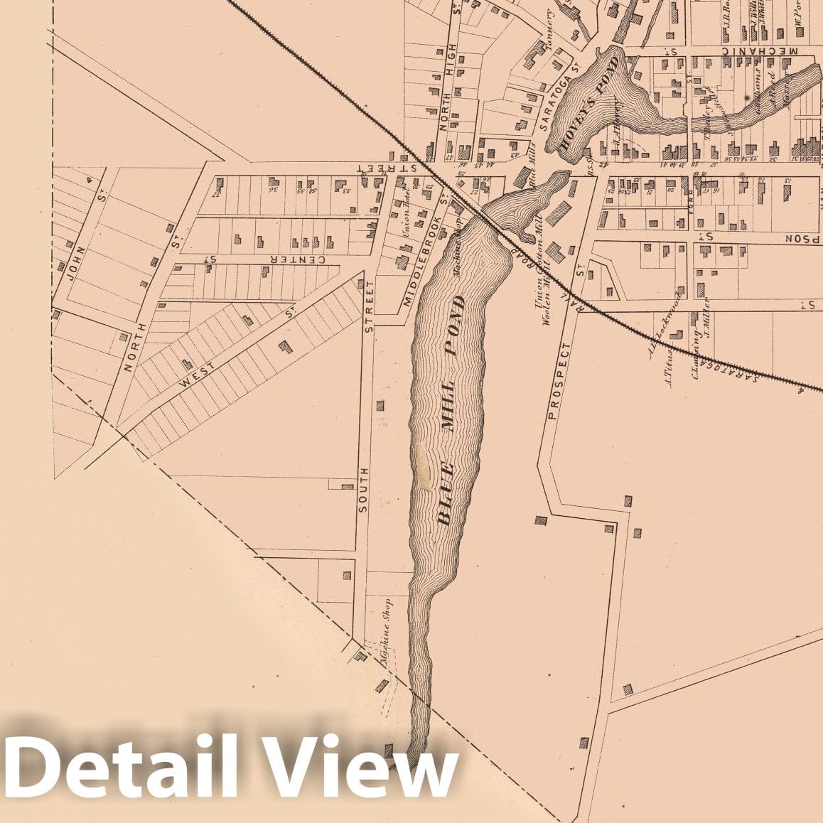 Ballston Spa, New York - Property Map, 1866 - Historical Map Print