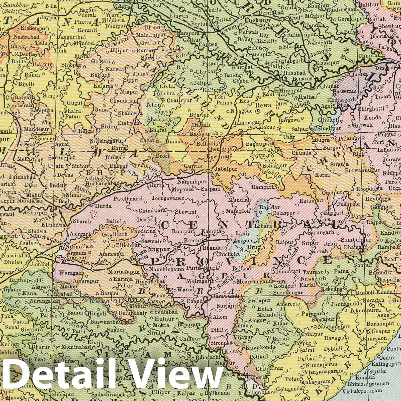 India - Railroad Map, 1889 - Historical Map Print