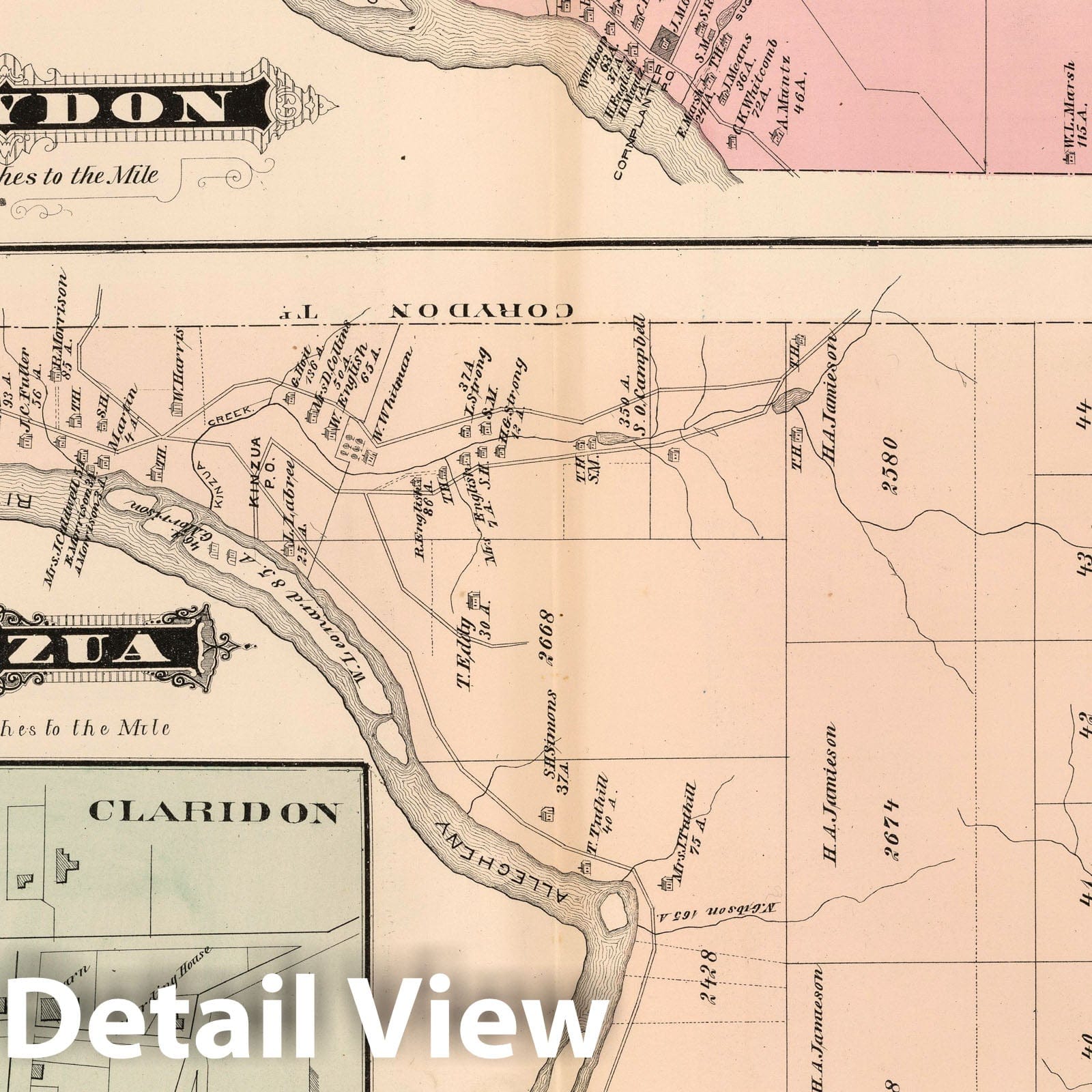Corydon, Kinzua, Farmington Centre, Claridon, Warren County, Pennsylvania - 1878 Property Map