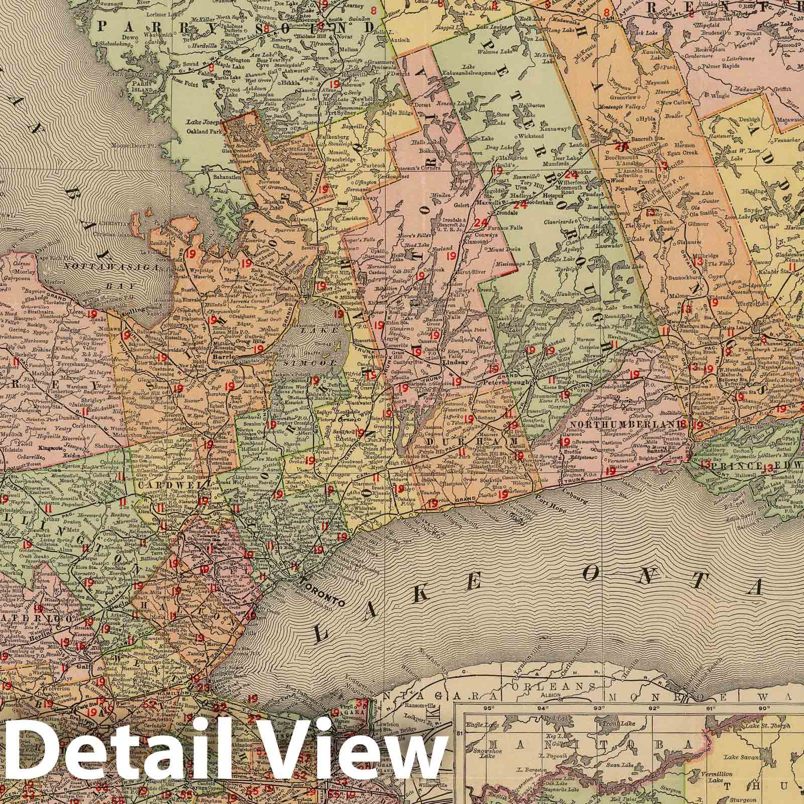 Historic Map : 1902 Ontario - Vintage Wall Art