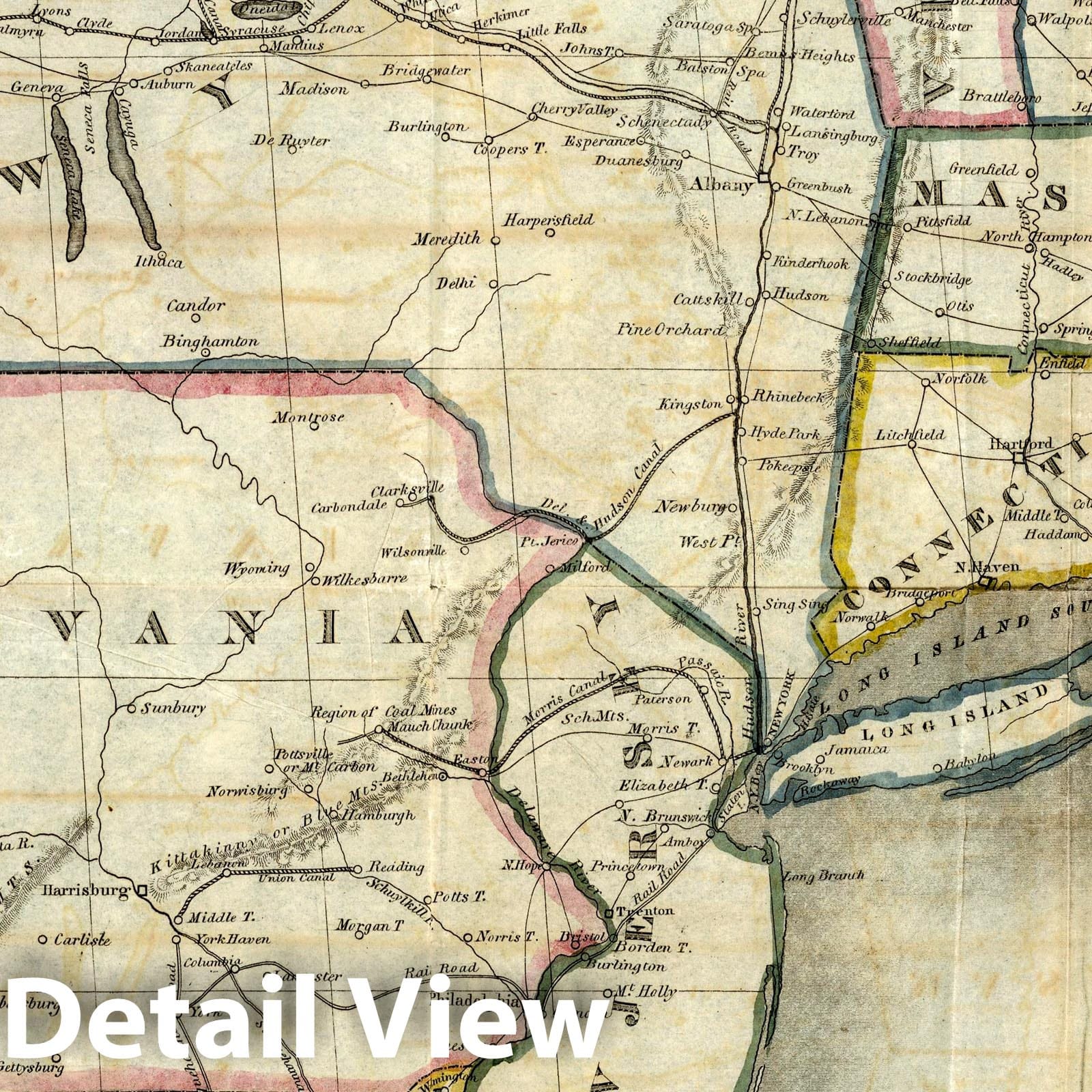 Historic Map : Guide Book - 1833 Northern And Middle States And The Canadas - Vintage Wall Art