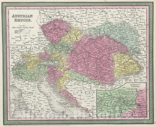 Historic Map : 1855 Austrian Empire - Vintage Wall Art