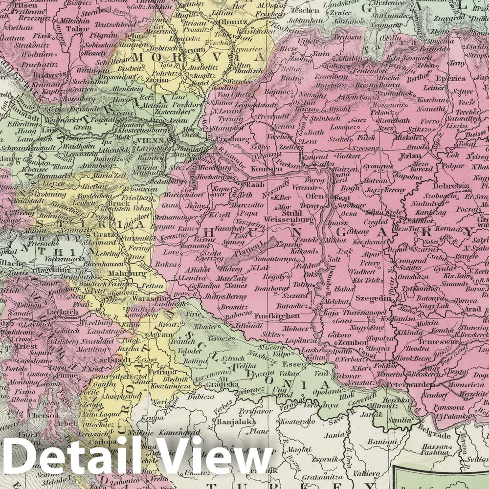 Historic Map : 1855 Austrian Empire - Vintage Wall Art