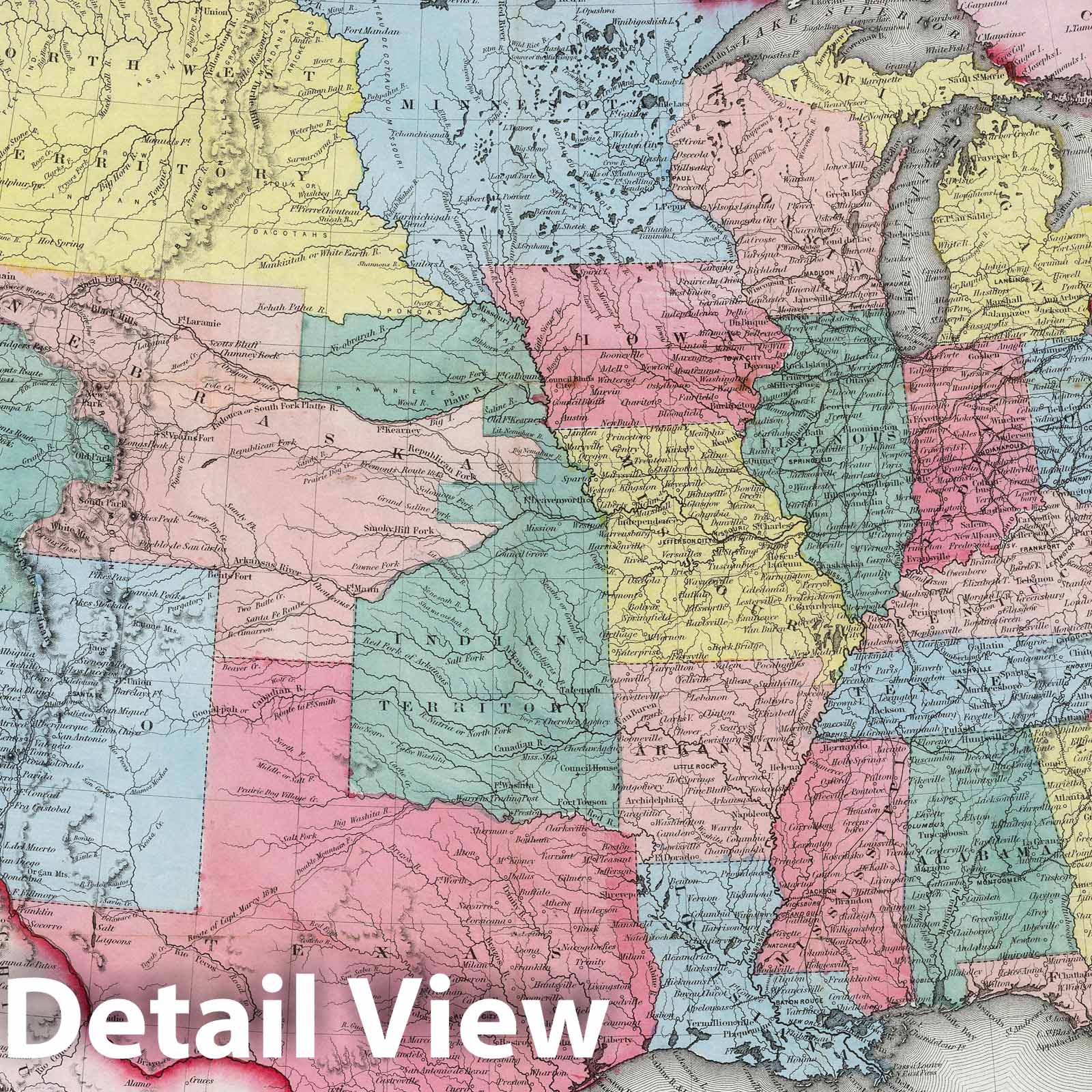 Historic Map : 1853 The United States of America : Vintage Wall Art