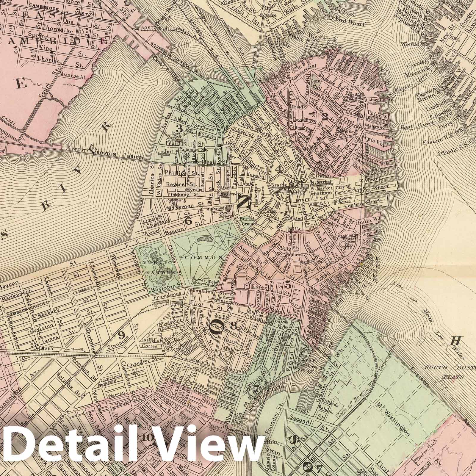 Boston and Vicinity, Massachusetts - Railroad Map, 1886