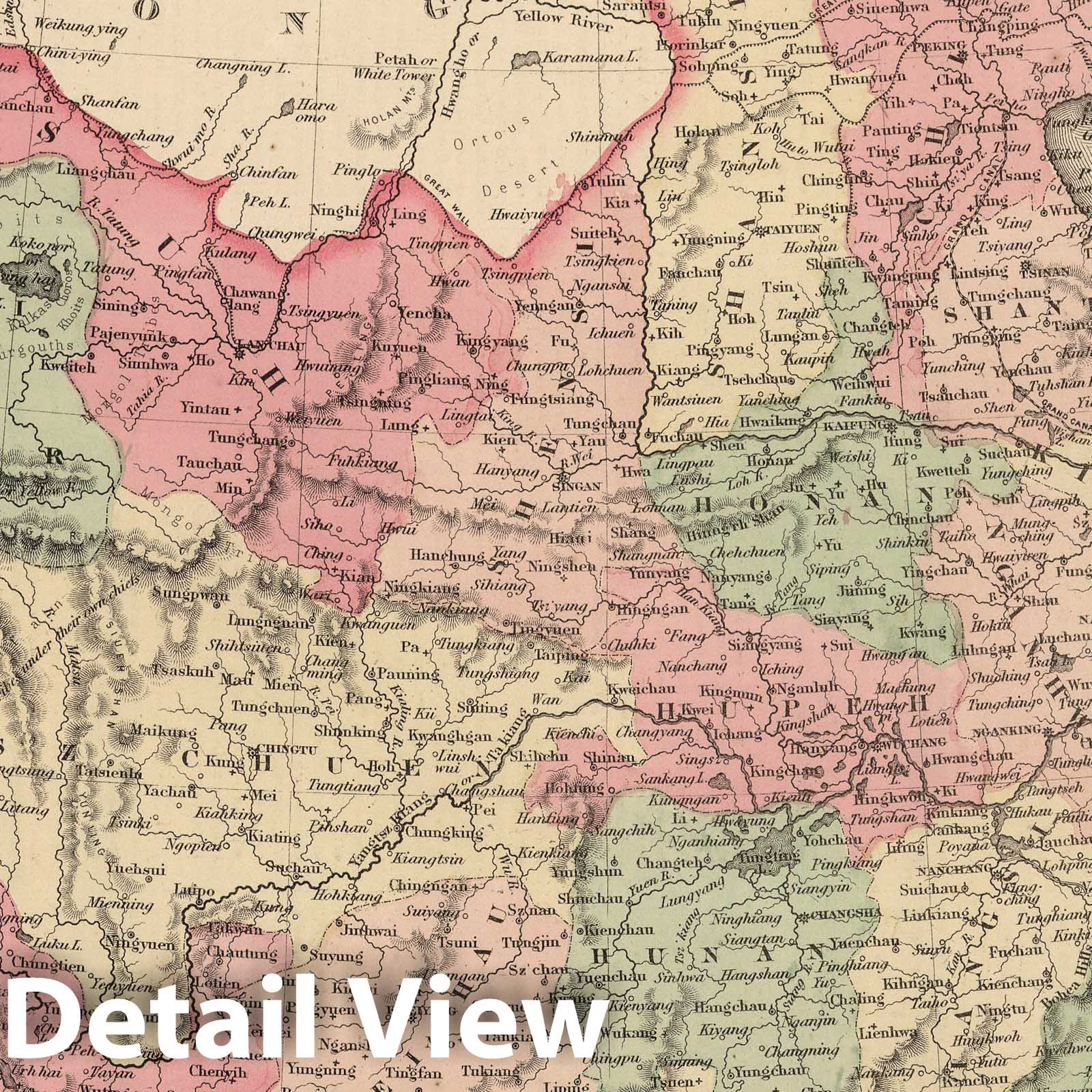 China with Amoy and Canton Insets 1866 Historical Map Print