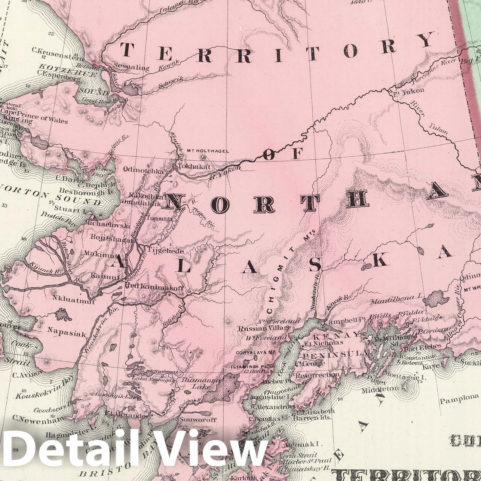 Alaska, 1874 - Historical Map Print from Colton's General Atlas
