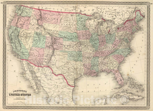 Historic Map : 1886 United States. v2 - Vintage Wall Art