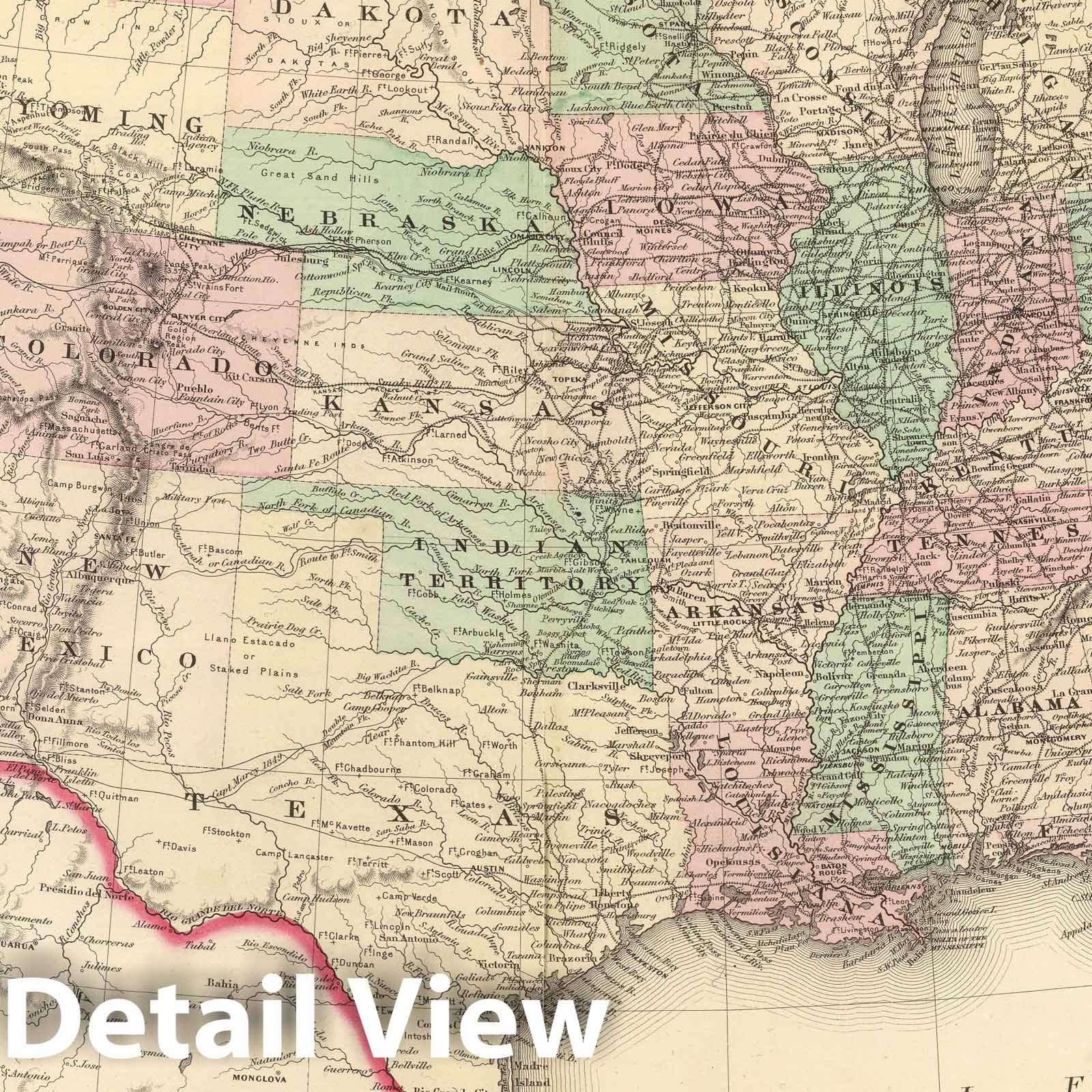 United States - Railroad Map, 1886 - Historical Map Print
