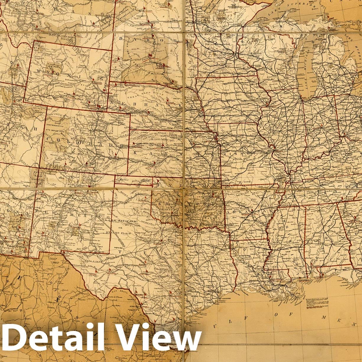 Historic Map : Case Map - 1877 Map Of The United States. - Vintage Wall Art