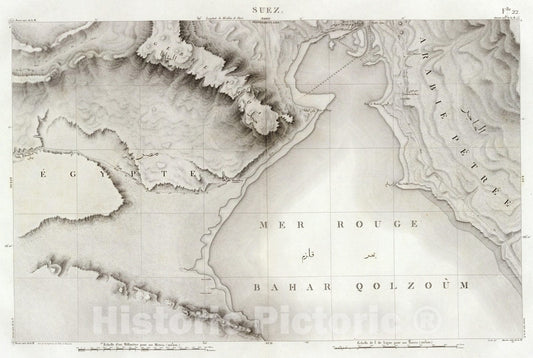 Historic Map : National Atlas - 1826 22 Suez. - Vintage Wall Art