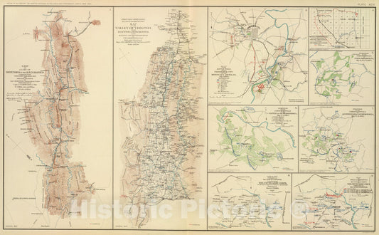 Historic Map : Military Atlas - 1895 Alleghanies, Valley of Virginia. - Vintage Wall Art