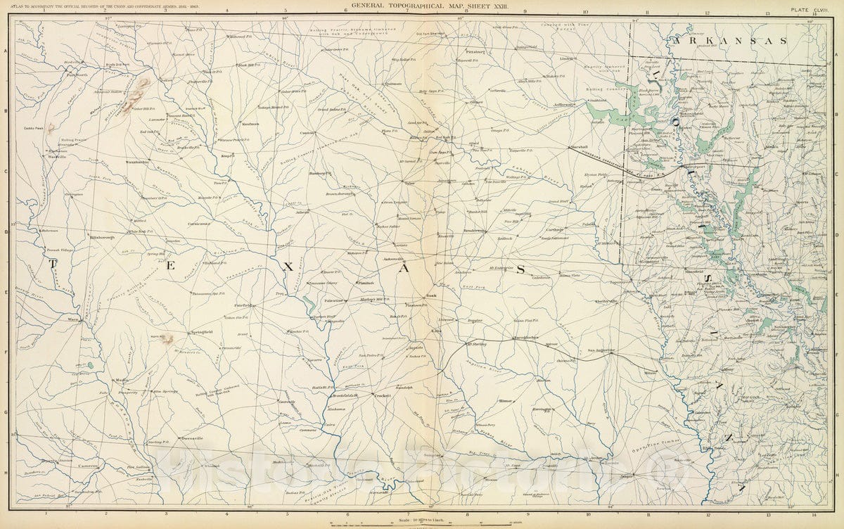 Historic Map : Military Atlas - 1895 Gen. map XXIII. - Vintage Wall Art