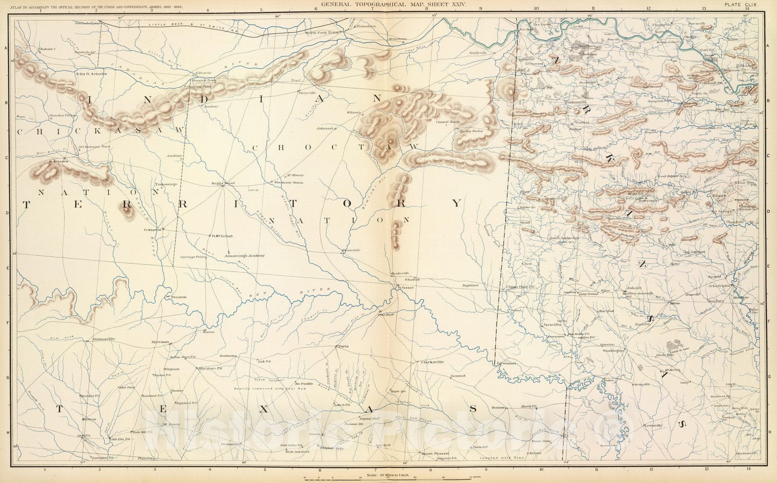Historic Map : Military Atlas - 1895 Gen. map XXIV. - Vintage Wall Art