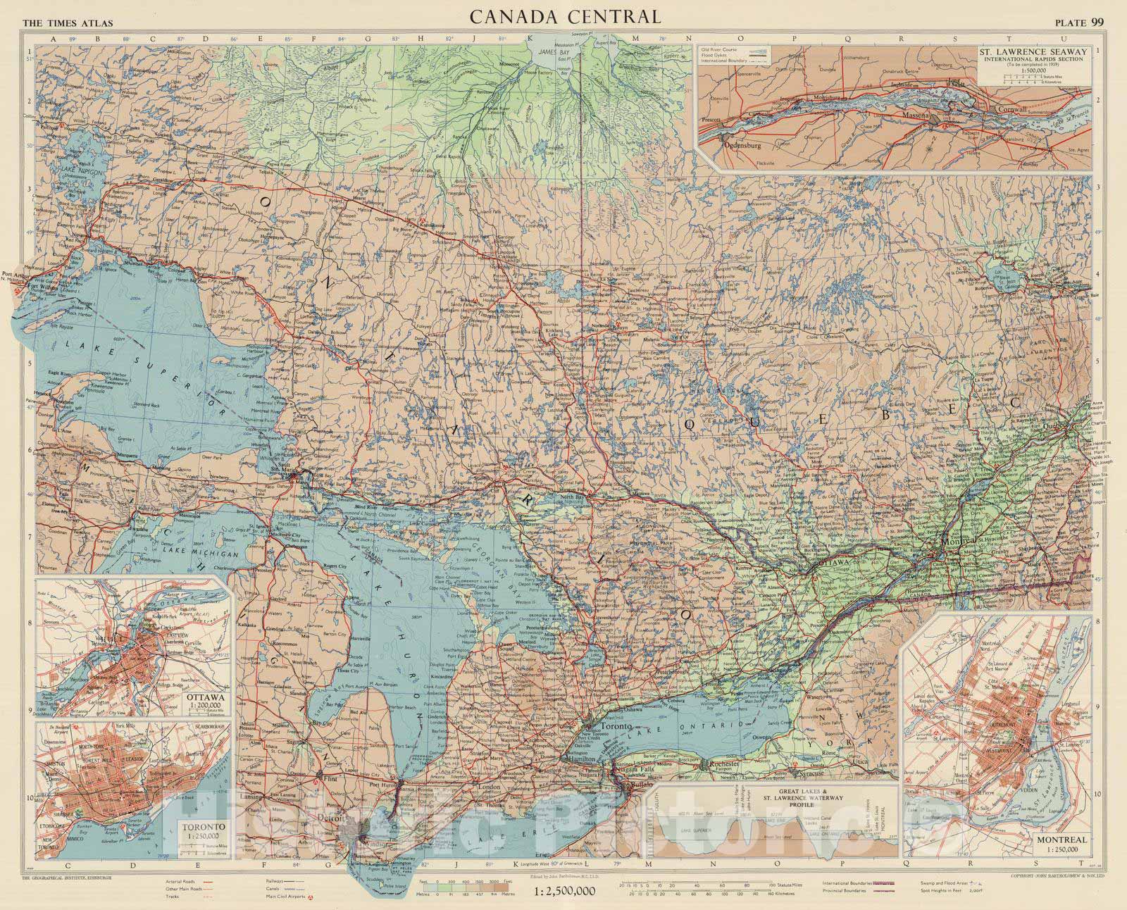 Historic Map : 1957 Canada Central, Plate 99, Vol. V - Vintage Wall Art