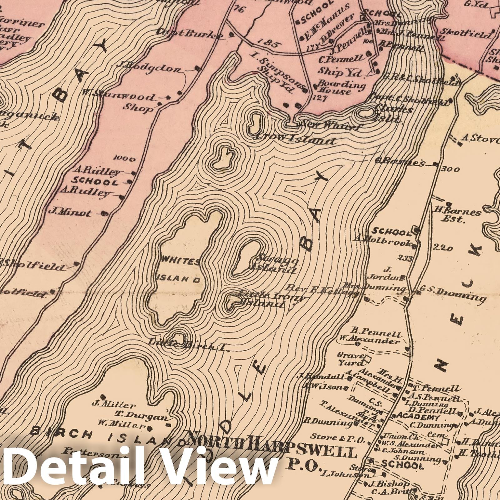 Brunswick and Harpswell, Cumberland County, Maine - Property Map, 1871