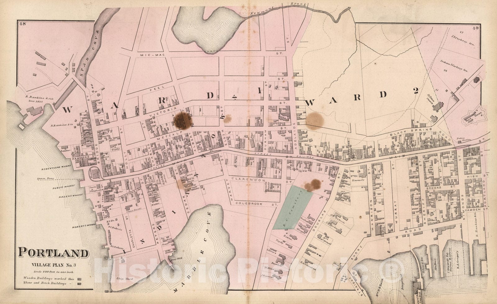 Historic Map : 1875 Portland, Village Plan No. 3. (New Brunswick). - Vintage Wall Art