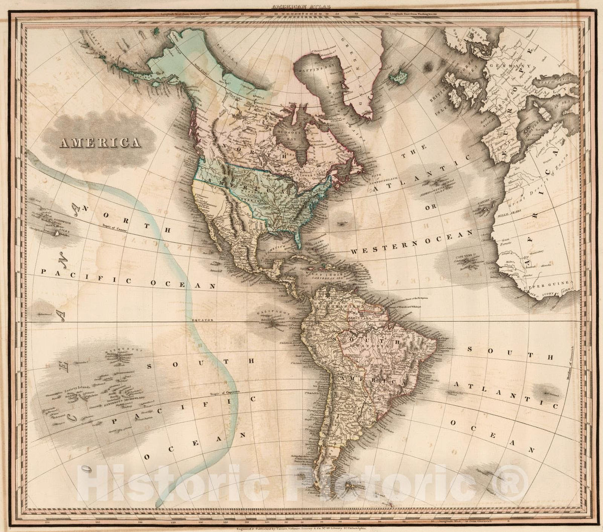 Historic Map : 1833 America. v1 - Vintage Wall Art