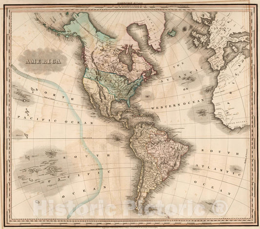 Historic Map : 1833 America. v1 - Vintage Wall Art