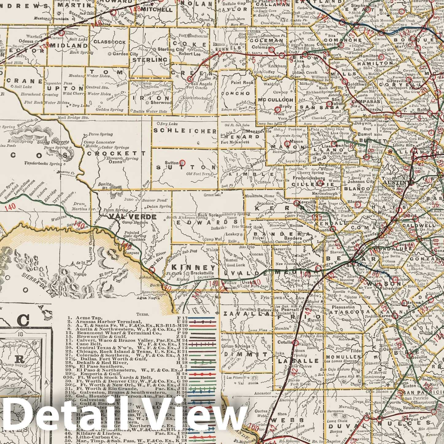 Historic Map : 1901 Texas. - Vintage Wall Art