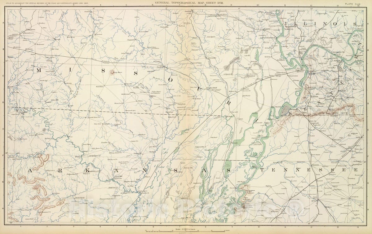 Historic Map : Military Atlas - 1895 Gen. map XVIII. - Vintage Wall Art