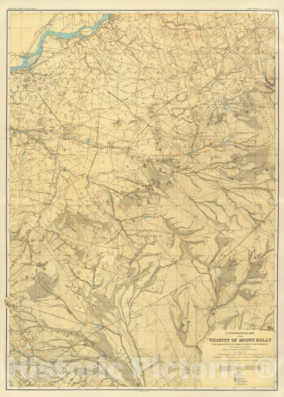Historic Map : 1888 12 Mt. Holly. - Vintage Wall Art