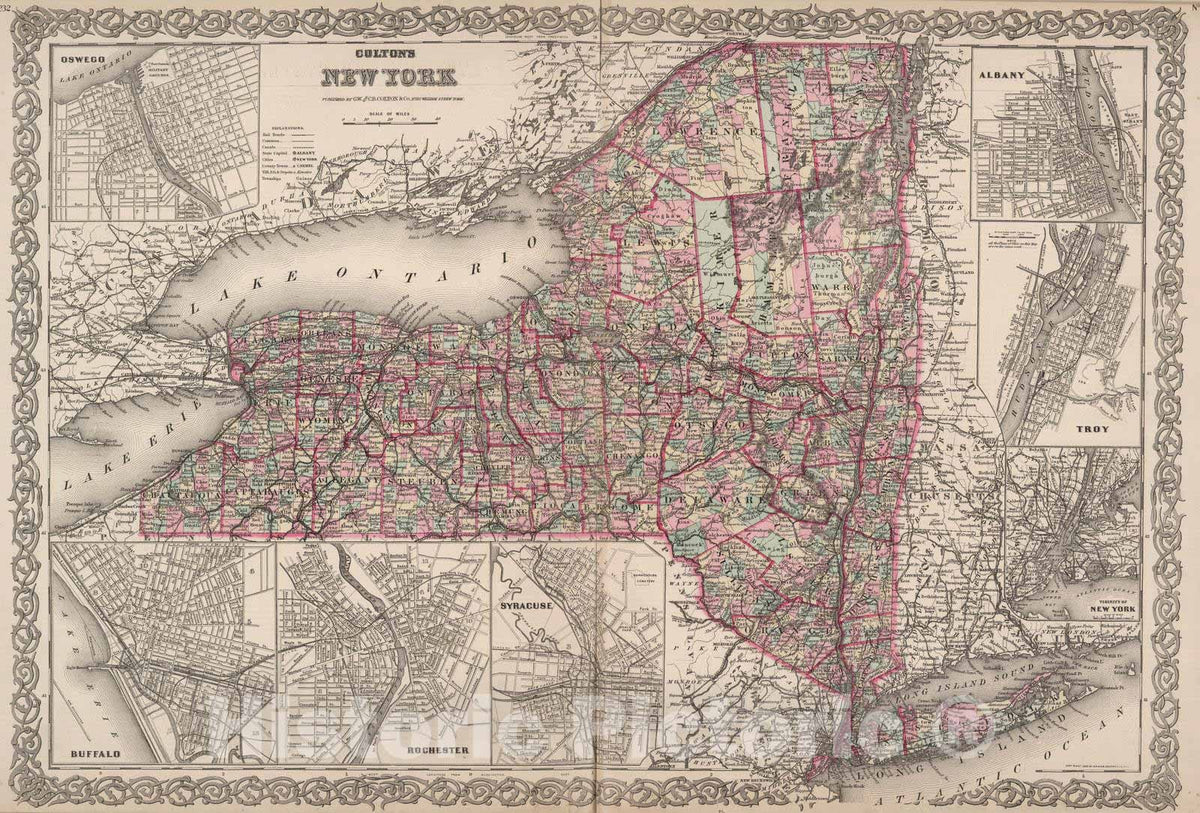 Historic Map : 1886 New York. v1 - Vintage Wall Art