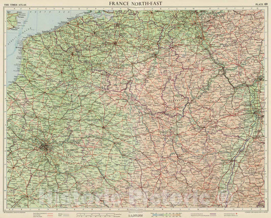 Historic Map : 1955 France North-East, Plate 69, V. III - Vintage Wall Art