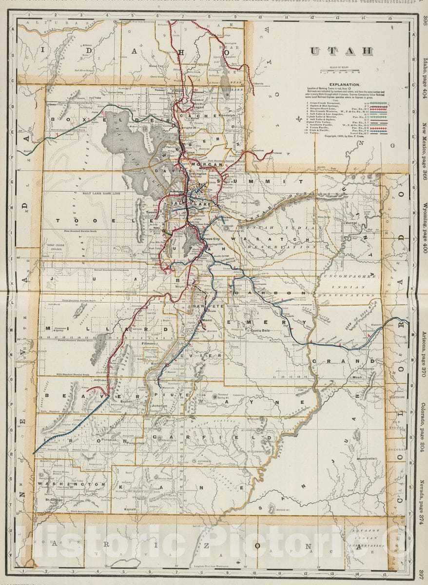 Historic Map : 1901 Utah. - Vintage Wall Art