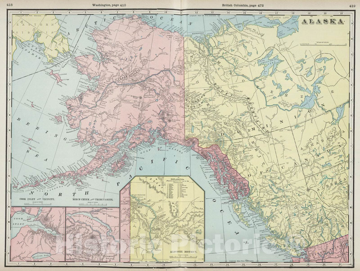 Historic Map : 1901 Alaska. - Vintage Wall Art