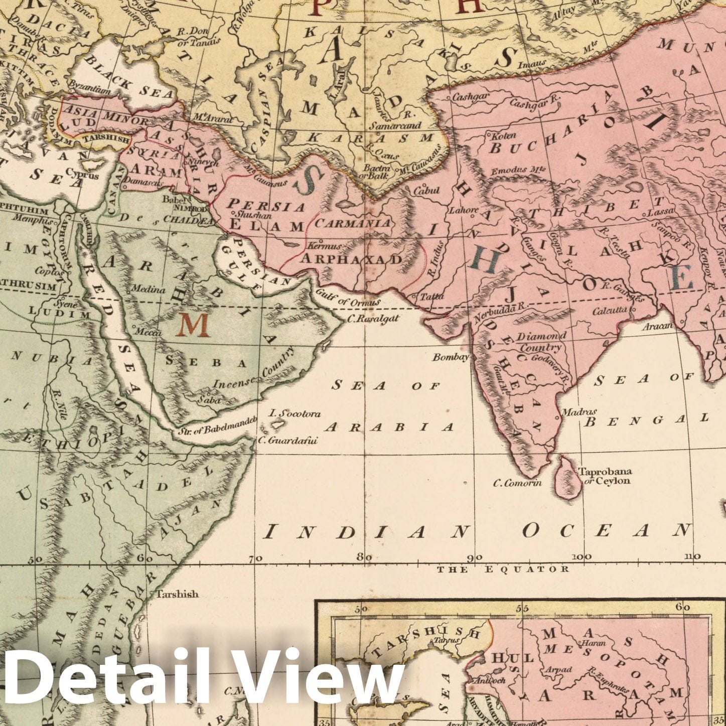 Historic Map : 1818 World as Peopled by the Descendants of Noah. - Vintage Wall Art