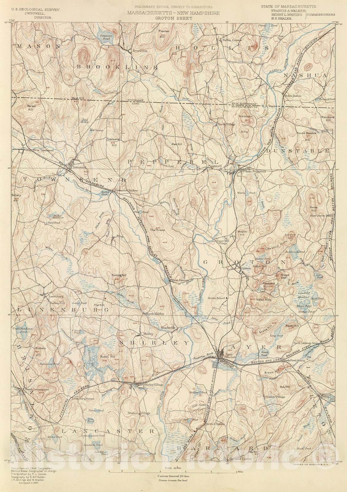Historic Map : 1890 22. Groton sheet. - Vintage Wall Art