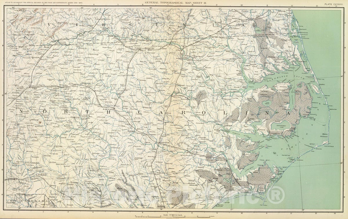 Historic Map : Military Atlas - 1895 Gen. map III. - Vintage Wall Art