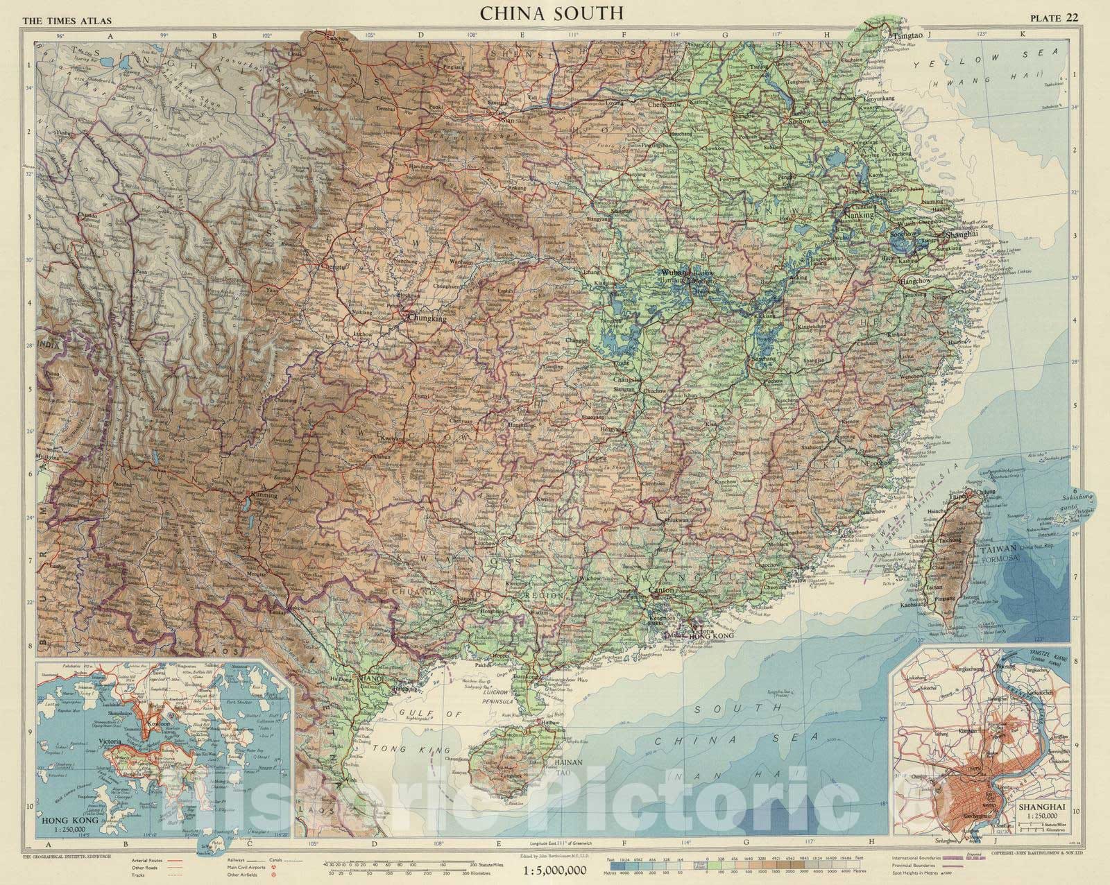 Historic Map : 1958 China South. Plate 22, v.1 - Vintage Wall Art
