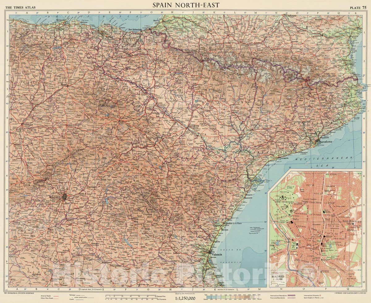 Historic Map : 1956 Spain North-East, Plate 75, V. IV - Vintage Wall Art