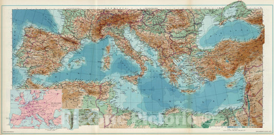 Historic Map : 1952 Mediterrano. - Vintage Wall Art