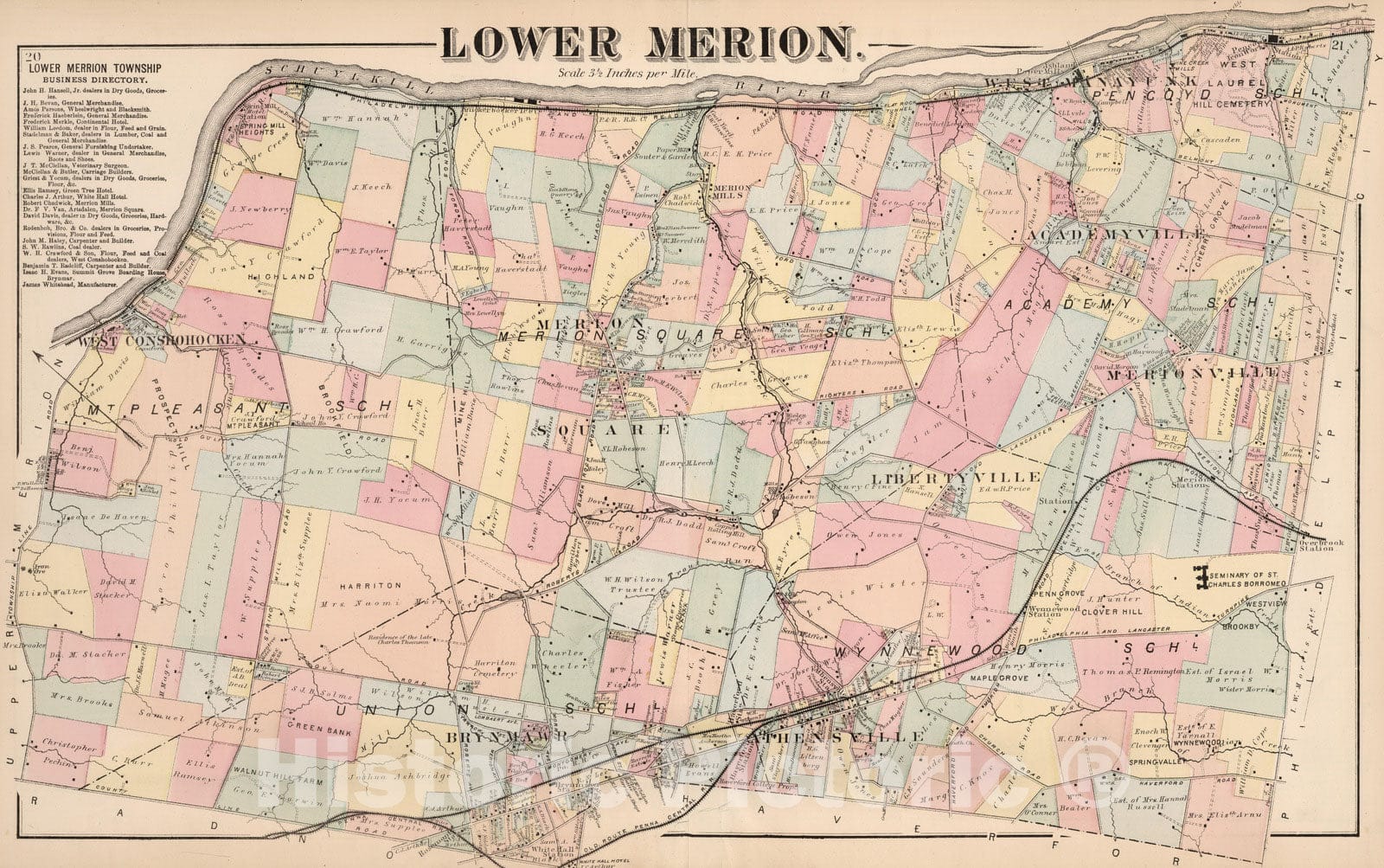 Lower Merion Township, Montgomery County, Pennsylvania - Property Map, 1871