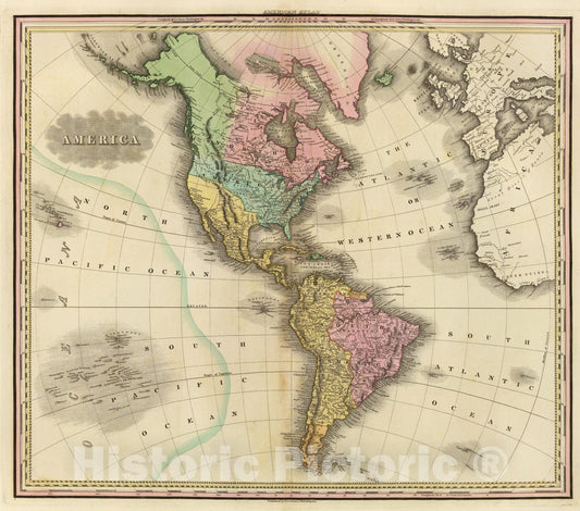 Historic Wall Map : 1825 America. v2 - Vintage Wall Art