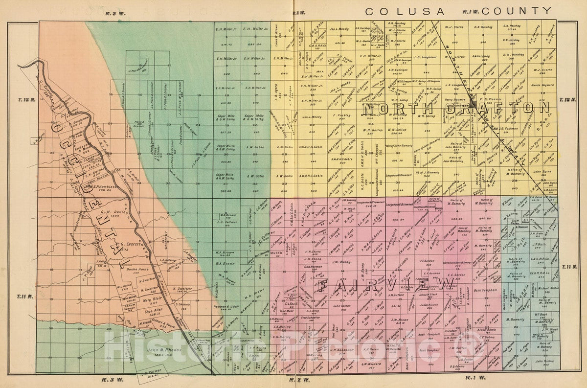 Historic Map : 1879 Yolo County 4. - Vintage Wall Art