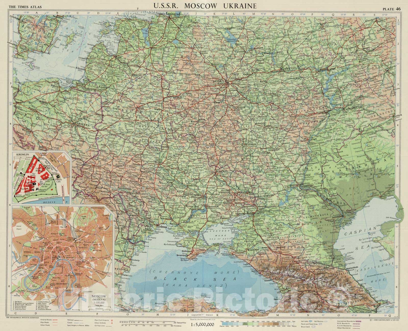 Historic Map : 1959 U.S.S.R. Moscow, Ukraine. Plate 46, V. II - Vintage Wall Art