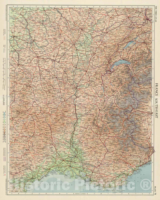 Historic Map : 1955 France South-East, Plate 71, V. III - Vintage Wall Art