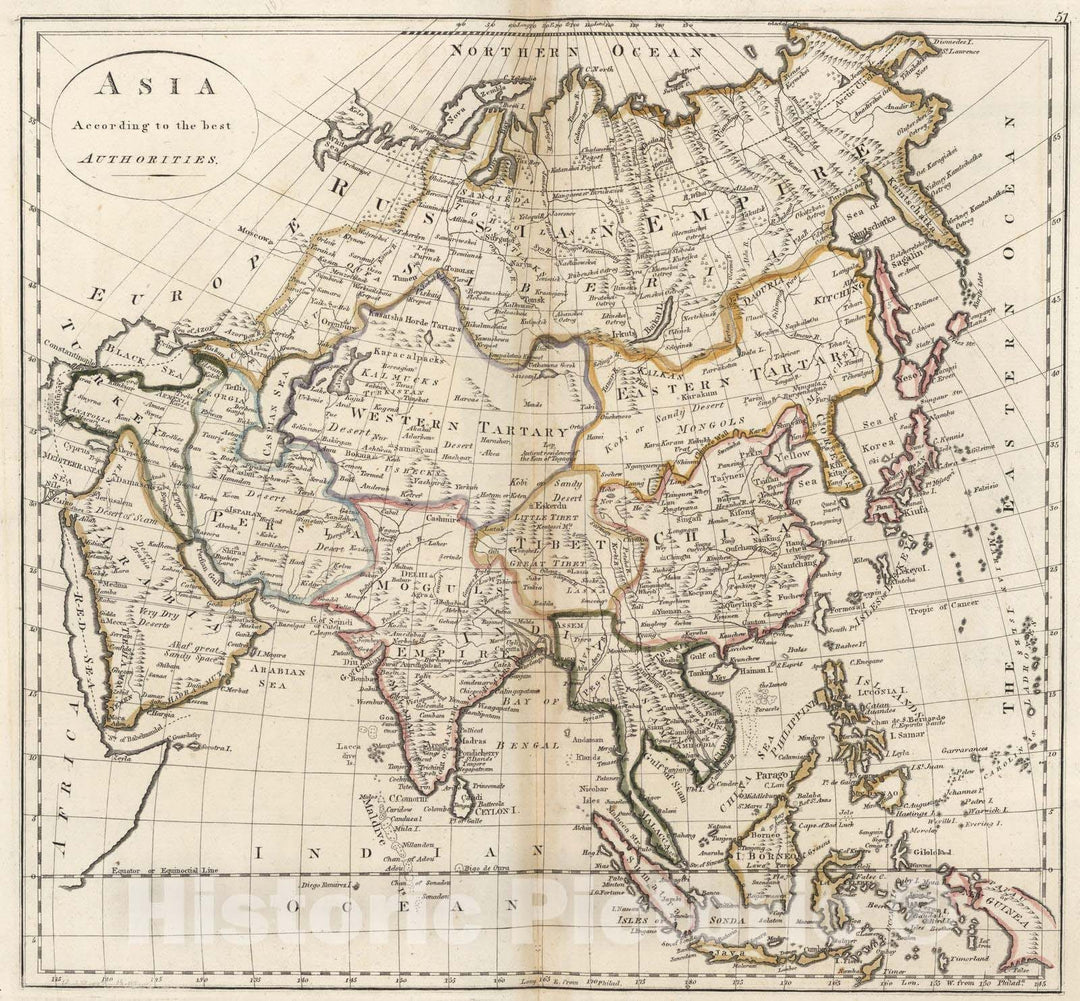 Historic Map : 1818 Asia. - Vintage Wall Art