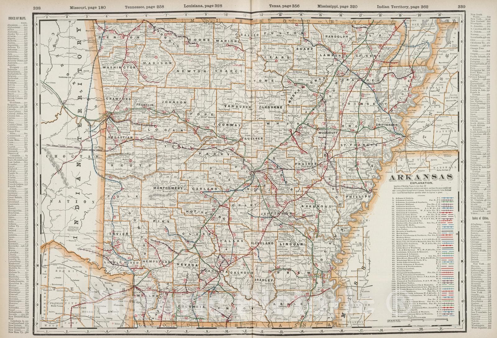 Historic Map : 1901 Arkansas. - Vintage Wall Art