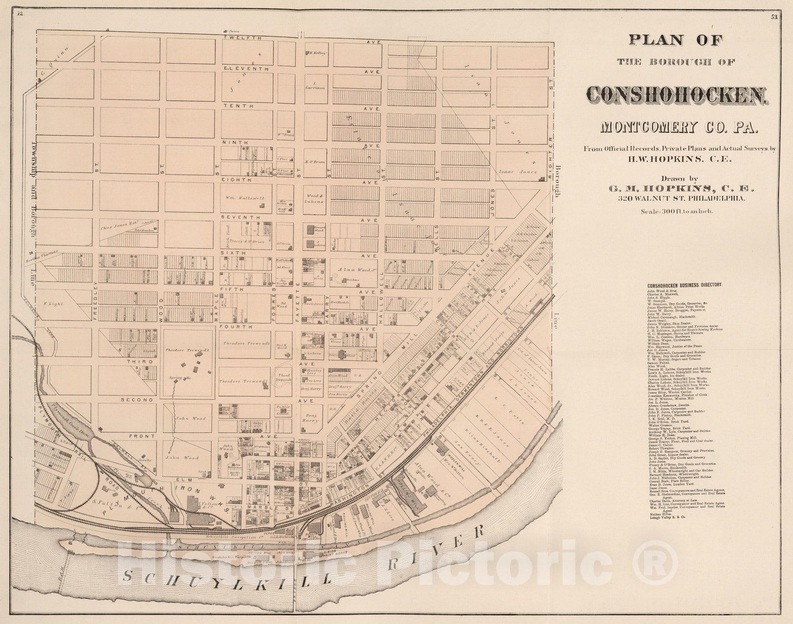 Conshohocken Township, Montgomery County, Pennsylvania - Property Map, 1871