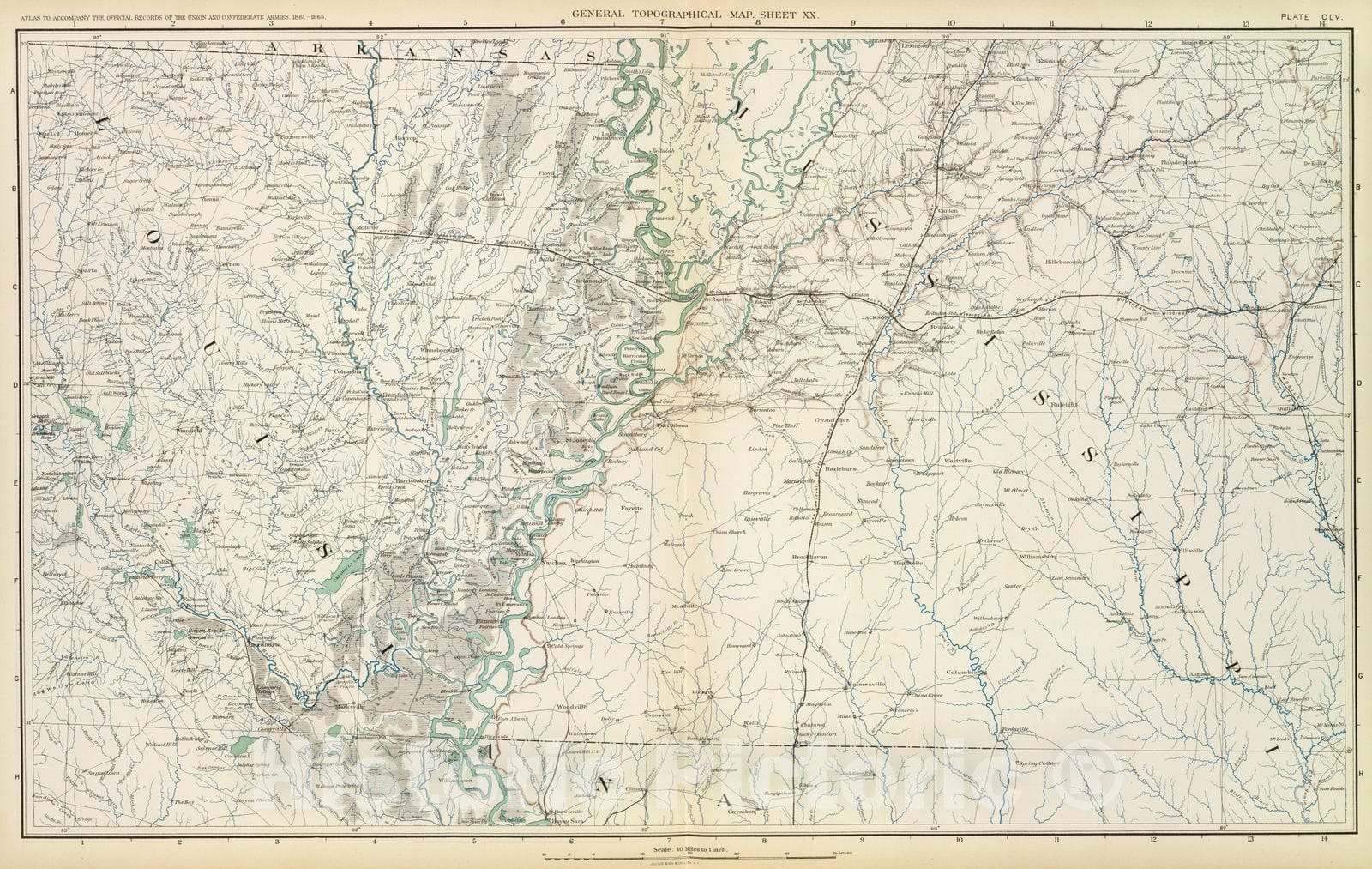 Historic Map : Military Atlas - 1895 Gen. map XX. - Vintage Wall Art