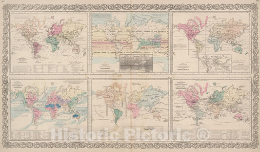 Historic Map : 1886 Map of The World. - Vintage Wall Art
