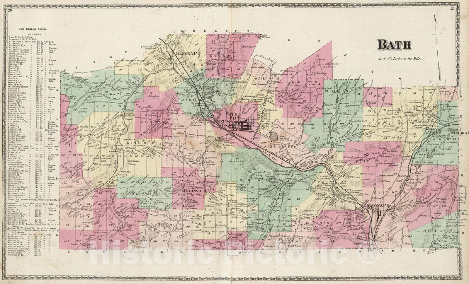 Historic Map : 1873 Bath. - Vintage Wall Art
