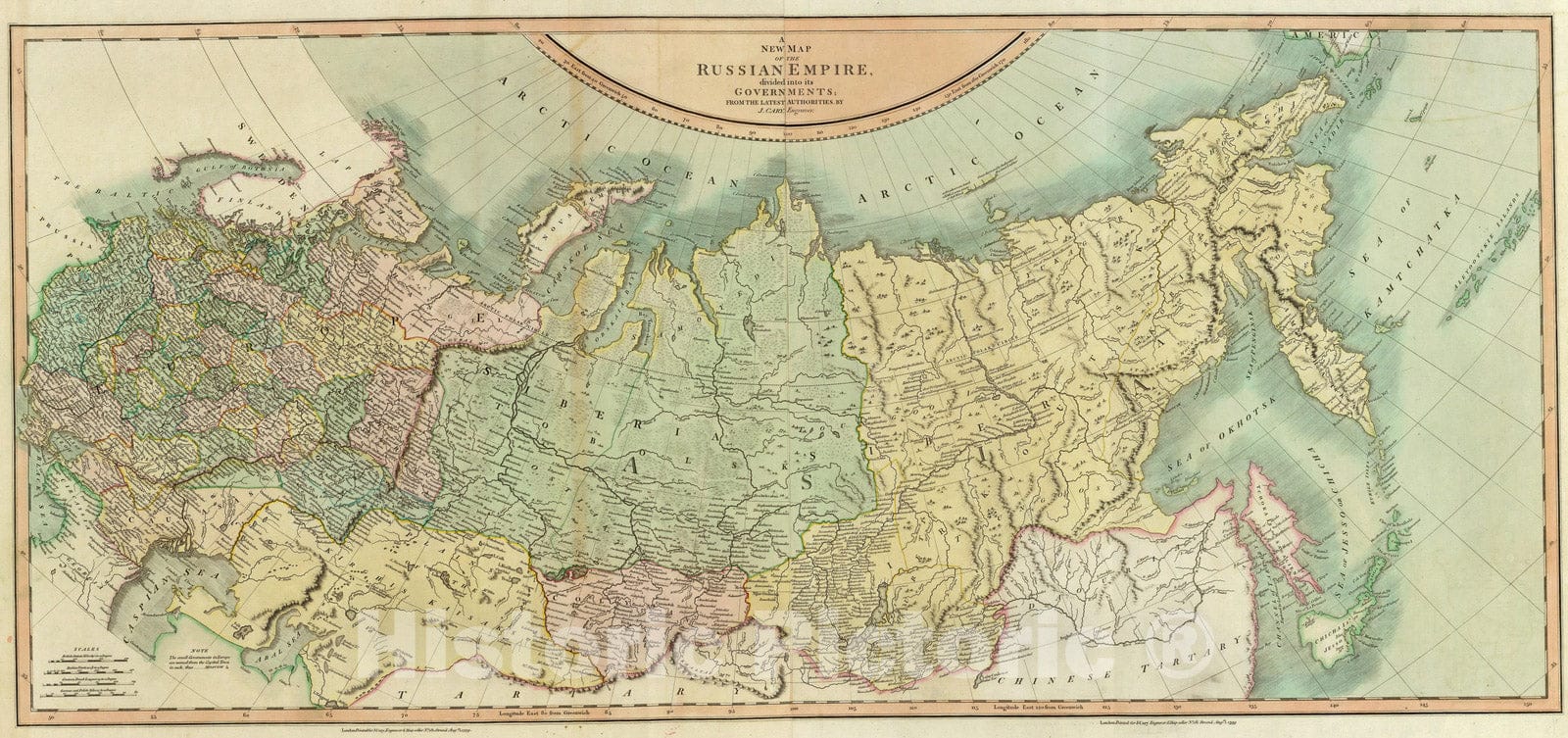 Historic Map : 1799 Russian Empire. - Vintage Wall Art