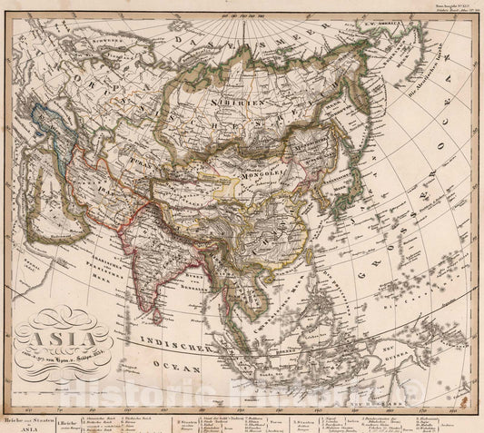 Historic Map : 1834 Asia. - Vintage Wall Art