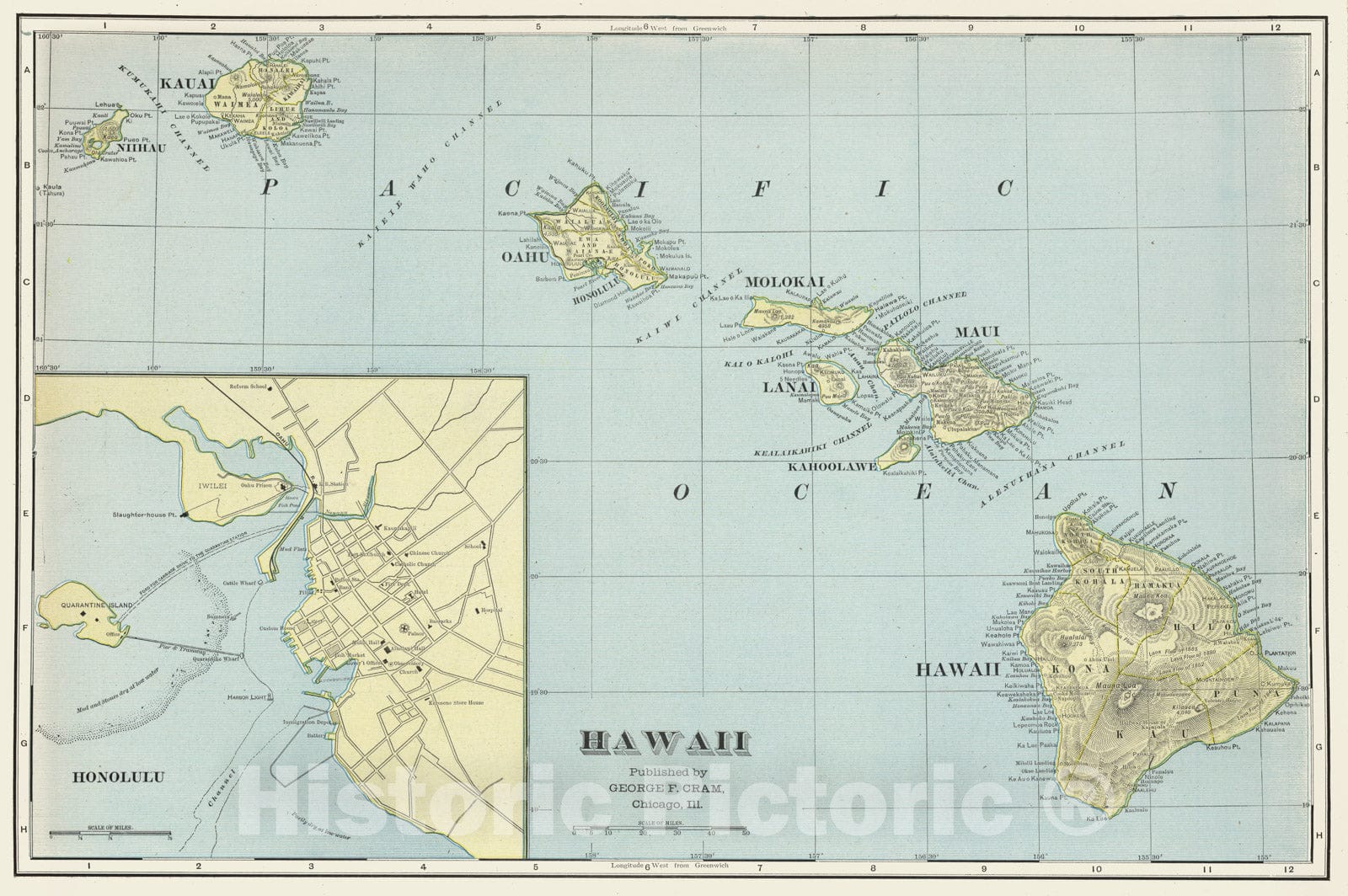 Historic Map - 1901 Hawaii. - Vintage Wall Art